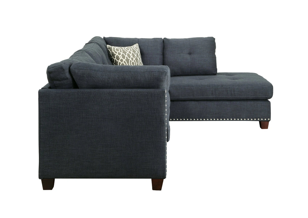 Sectional Sofa & Ottoman w/2 Pillows