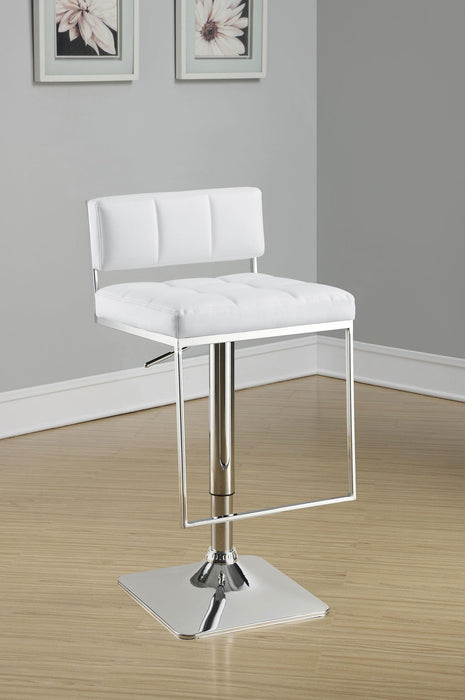 Alameda Adjustable Bar Stool White and Chrome image