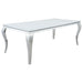 Carone Rectangular Glass Top Dining Table White and Chrome image