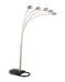 Kayd 5-light Floor Lamp with Curvy Dome Shades Chrome and Black image