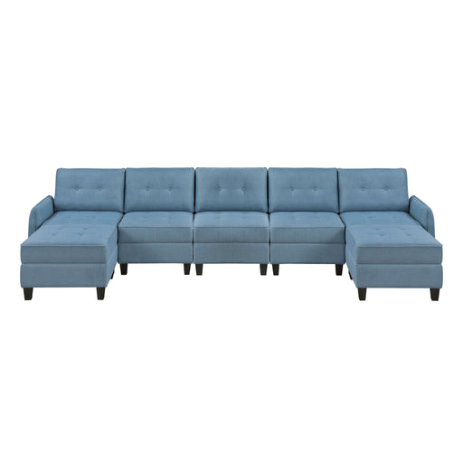 Garren-(7)7-Piece Sectional with Storage and Two Ottomans image