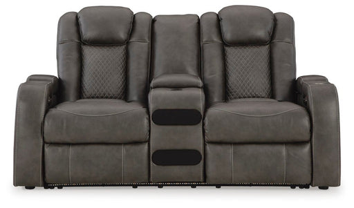 Fyne-Dyme Power Reclining Loveseat with Console - Dimensional Outlet Furniture (Oakland, CA)
