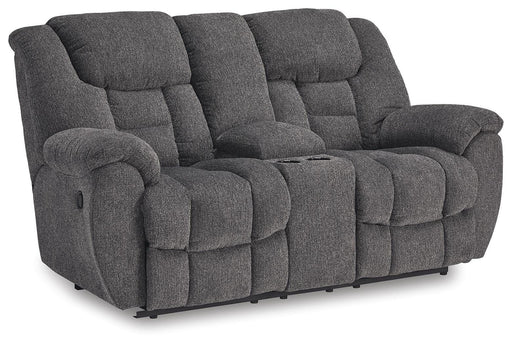 Foreside Reclining Loveseat with Console - Dimensional Outlet Furniture (Oakland, CA)