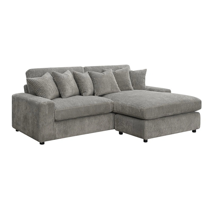 Reversible Sectional Sofa w/6 Pillows