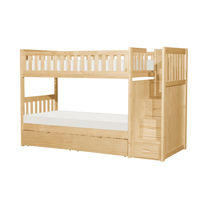 Bartly-(5) Twin/Twin Step Bunk Bed with Storage Boxes image