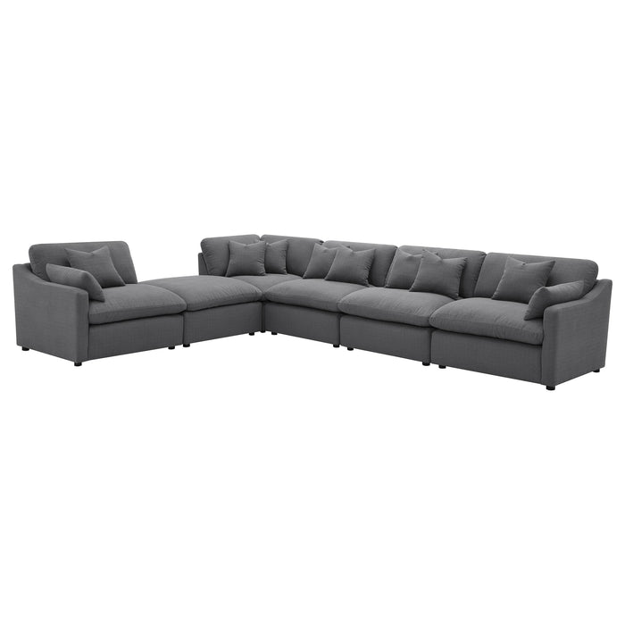 Hobson 6-piece Upholstered Modular Sectional Sofa Charcoal