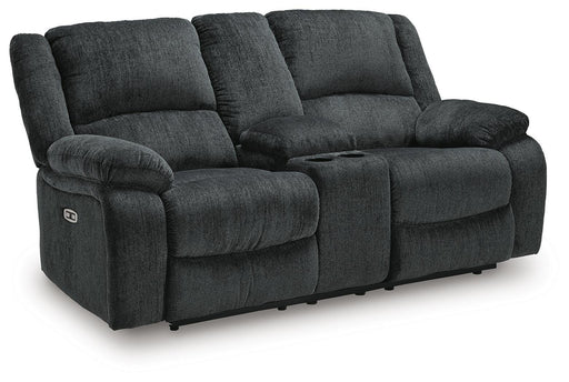 Draycoll Power Reclining Loveseat with Console - Dimensional Outlet Furniture (Oakland, CA)