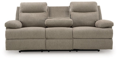 Side-Swipe Reclining Sofa with Drop Down Table - Dimensional Outlet Furniture (Oakland, CA)