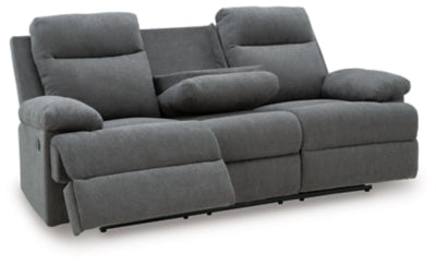 Side-Swipe Reclining Sofa with Drop Down Table - Dimensional Outlet Furniture (Oakland, CA)