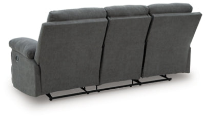 Side-Swipe Reclining Sofa with Drop Down Table - Dimensional Outlet Furniture (Oakland, CA)