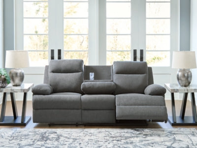 Side-Swipe Reclining Sofa with Drop Down Table - Dimensional Outlet Furniture (Oakland, CA)