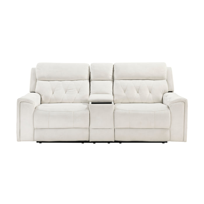 Celeste-Power Double Reclining Love Seat with Center Console, Power Headrests, Hidden Arms Cup Holders, Charging Ports and Wireless Charger image
