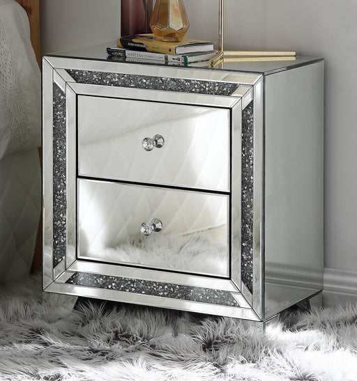 Noralie Mirrored & Faux Diamonds Accent Table - Dimensional Outlet Furniture (Oakland, CA)