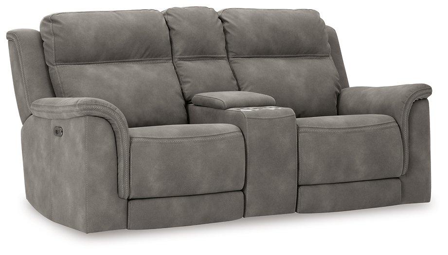 Next-Gen DuraPella Power Reclining Loveseat with Console - Dimensional Outlet Furniture (Oakland, CA)