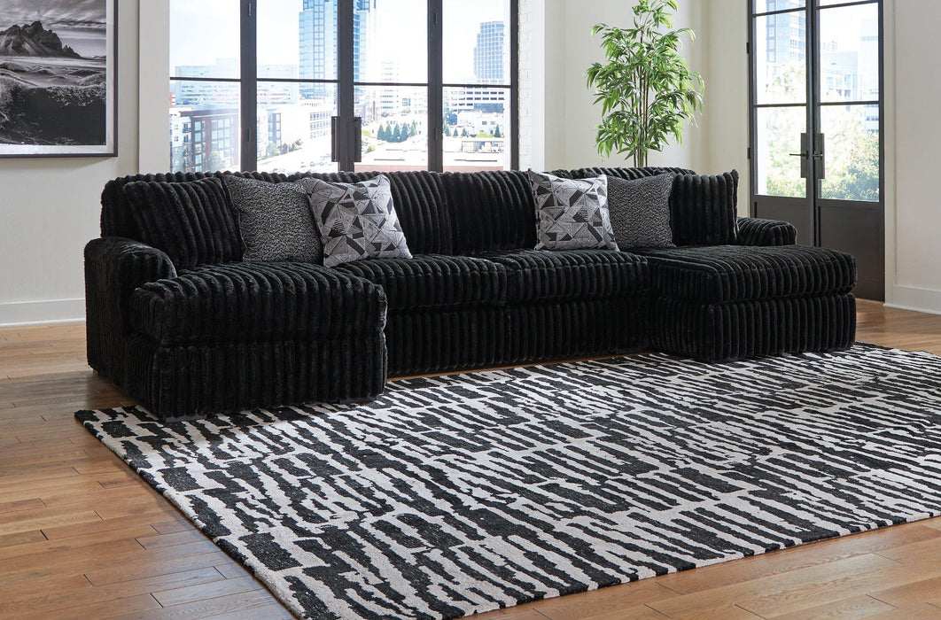 Midnight-Madness Sectional with Chaise - Dimensional Outlet Furniture (Oakland, CA)