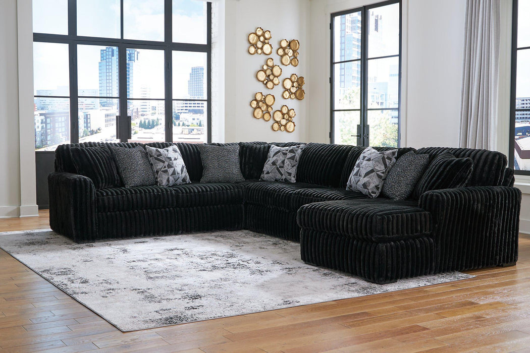 Midnight-Madness Sectional with Chaise - Dimensional Outlet Furniture (Oakland, CA)