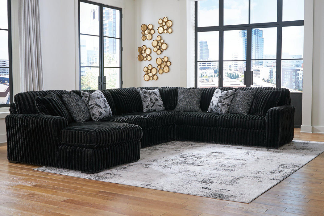Midnight-Madness Sectional with Chaise - Dimensional Outlet Furniture (Oakland, CA)