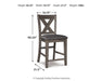 Caitbrook Counter Height Upholstered Bar Stool - Dimensional Outlet Furniture (Oakland, CA)