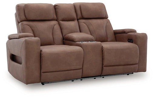 Clean-Slate Power Reclining Loveseat with Console - Dimensional Outlet Furniture (Oakland, CA)