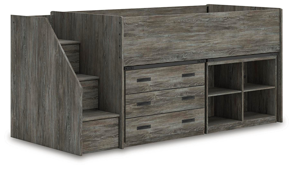 Frandern Loft Bed with Bookcase and Drawer Storage - Dimensional Outlet Furniture (Oakland, CA)