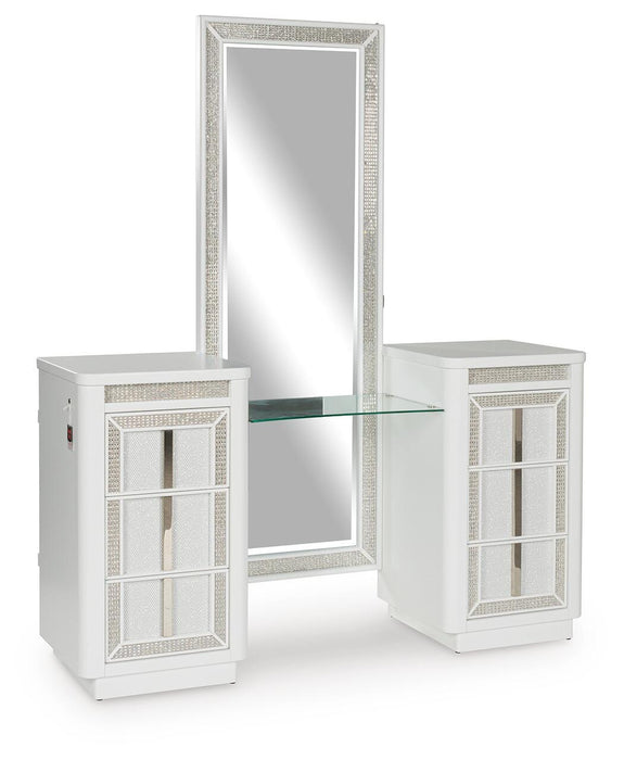 Chalanna Vanity with Mirror - Dimensional Outlet Furniture (Oakland, CA)