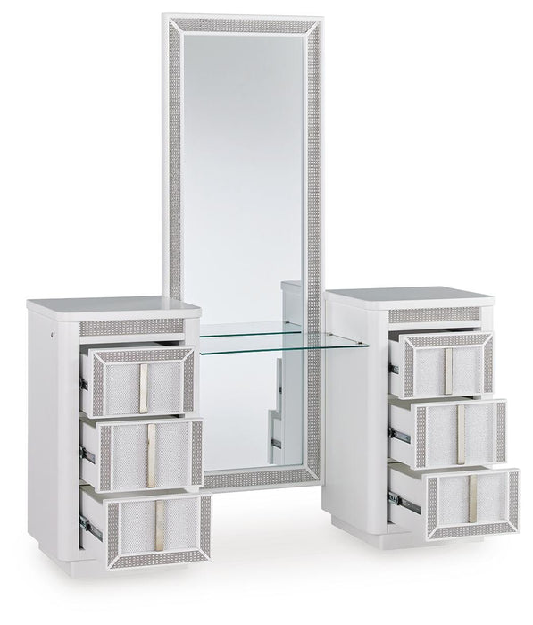 Chalanna Vanity with Mirror - Dimensional Outlet Furniture (Oakland, CA)