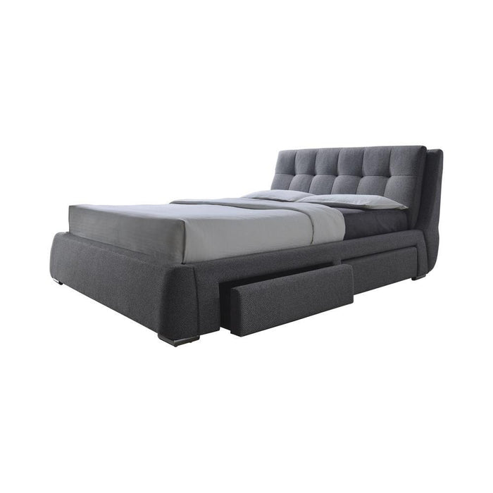 Fenbrook California King Tufted Upholstered Storage Bed Grey