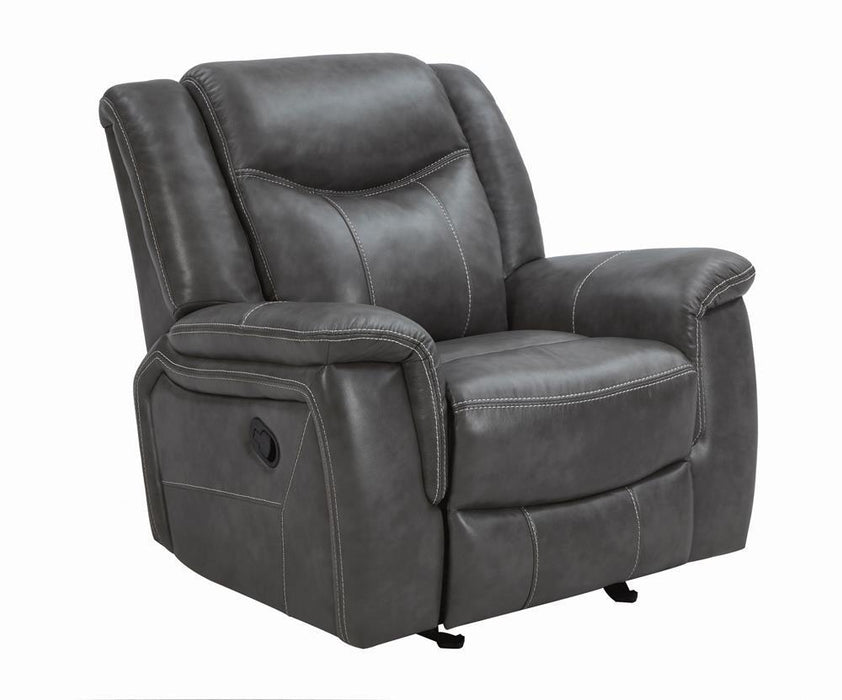 Conrad Upholstered Motion Glider Recliner Grey