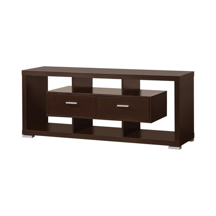 Casey 2-drawer Rectangular TV Console Cappuccino - Dimensional Outlet Furniture (Oakland, CA)