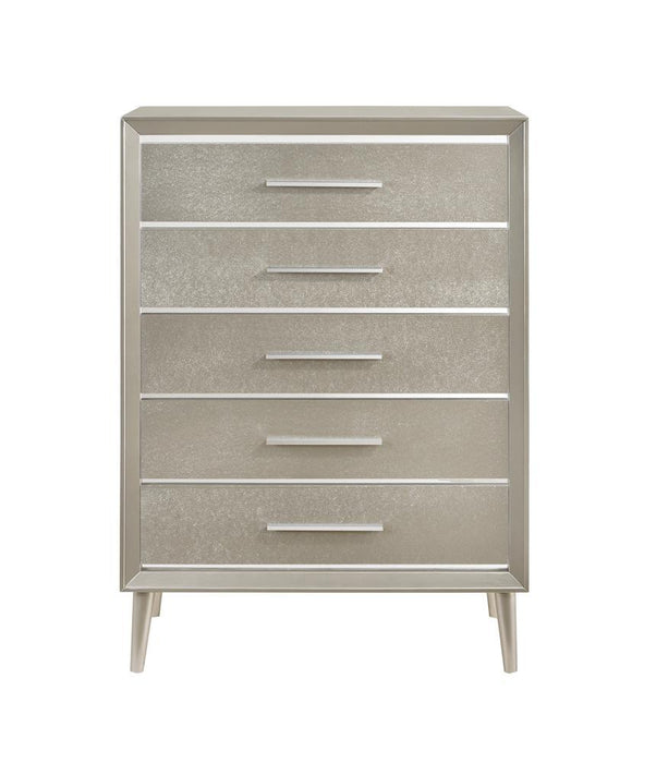 Ramon 5-drawer Chest Metallic Sterling