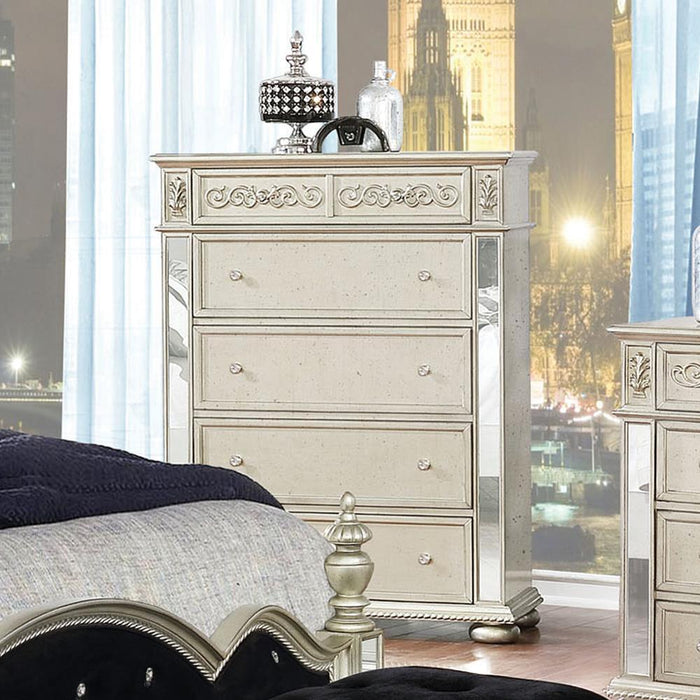 Heidi 5-drawer Chest Metallic Platinum