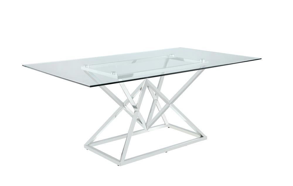 Beaufort Rectangle Glass Top Dining Table Chrome