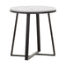 Hugo Metal Base Round End Table White and Matte Black - Dimensional Outlet Furniture (Oakland, CA)