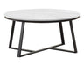 Hugo Round Coffee Table White and Matte Black - Dimensional Outlet Furniture (Oakland, CA)