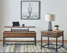Byers Black Coffee Table with Hidden Storage Brown Oak and Sandy Black - Dimensional Outlet Furniture (Oakland, CA)