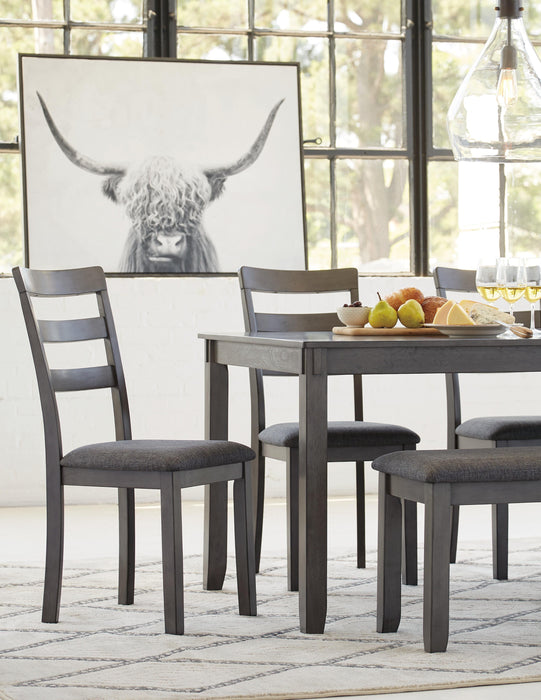 Bridson Dining Table and Chairs with Bench (Set of 6) - Dimensional Outlet Furniture (Oakland, CA)