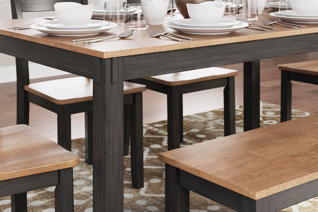 Gesthaven Dining Table with 4 Chairs and Bench (Set of 6) - Dimensional Outlet Furniture (Oakland, CA)