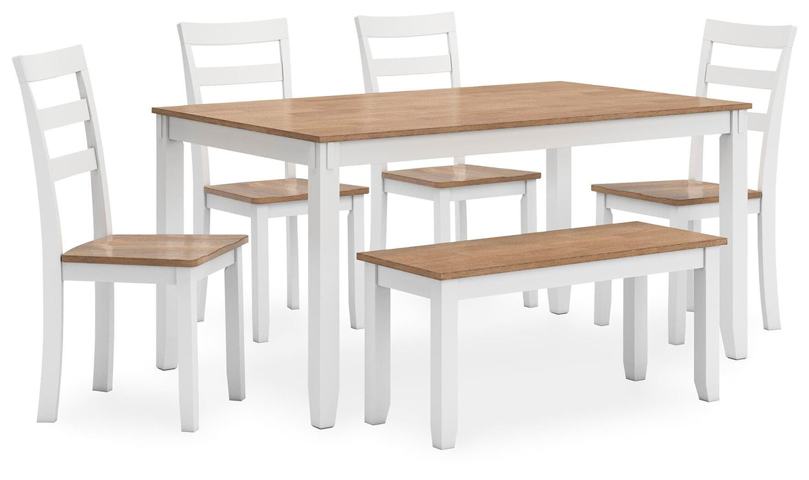 Gesthaven Dining Table with 4 Chairs and Bench (Set of 6) - Dimensional Outlet Furniture (Oakland, CA)
