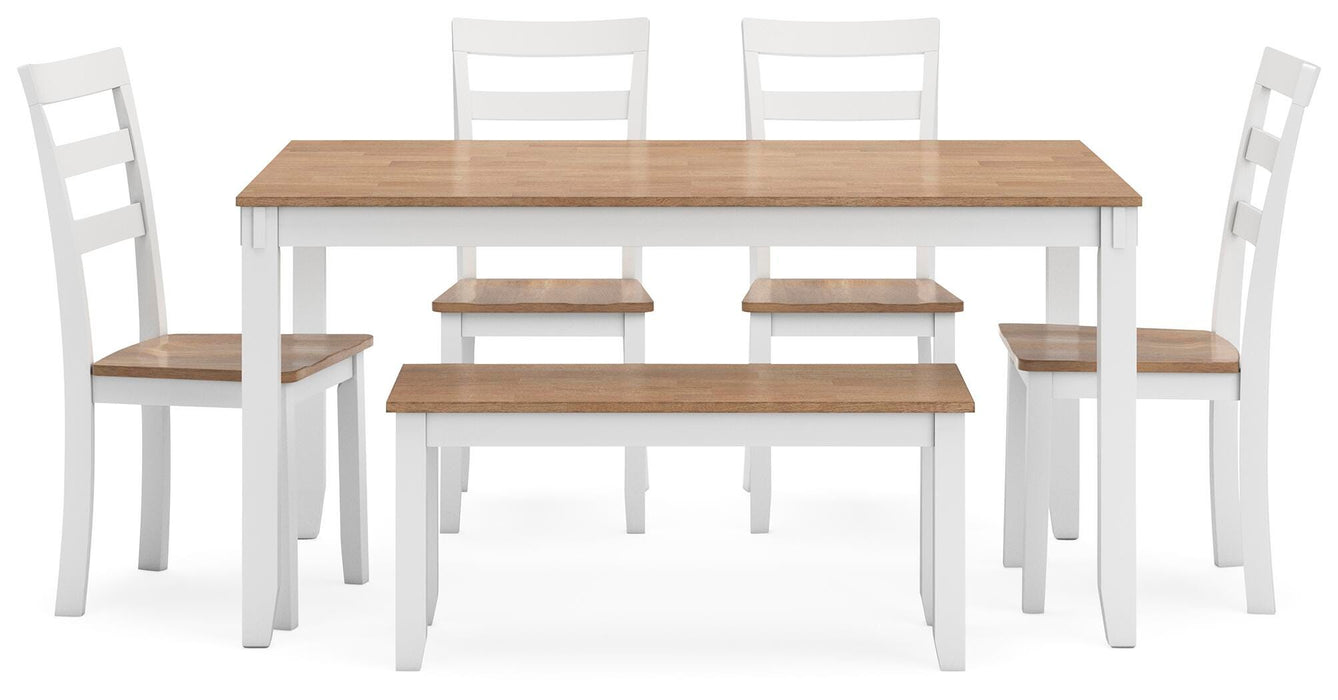 Gesthaven Dining Table with 4 Chairs and Bench (Set of 6) - Dimensional Outlet Furniture (Oakland, CA)