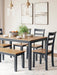 Gesthaven Dining Table with 4 Chairs and Bench (Set of 6) - Dimensional Outlet Furniture (Oakland, CA)