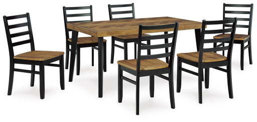 Blondon Dining Table and 6 Chairs (Set of 7) - Dimensional Outlet Furniture (Oakland, CA)