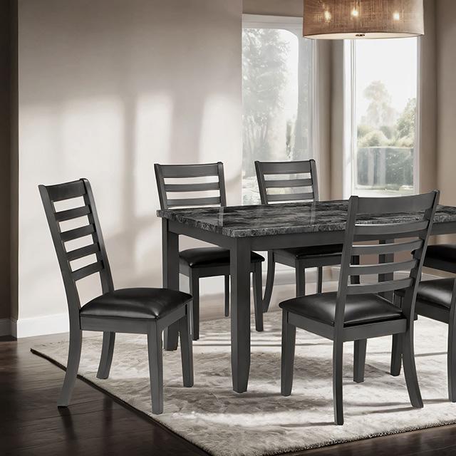 Adia 7 Pc Dinning Table Set Grey & Brown - Dimensional Outlet Furniture (Oakland, CA)