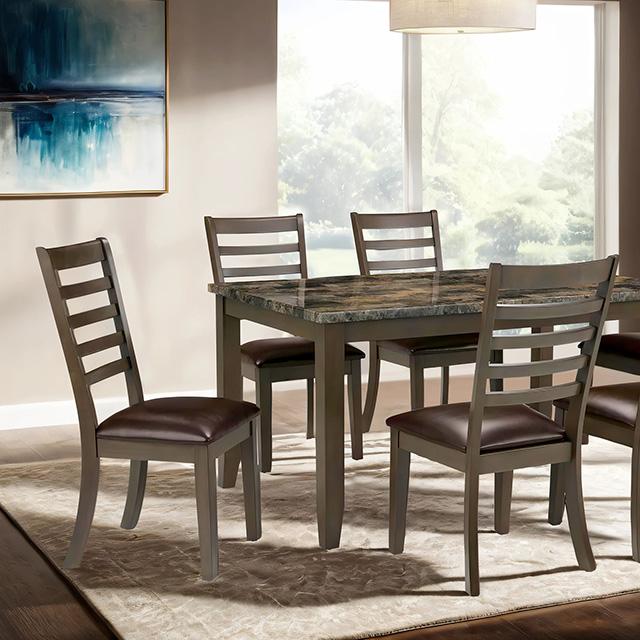 Adia 7 Pc Dinning Table Set Grey & Brown - Dimensional Outlet Furniture (Oakland, CA)