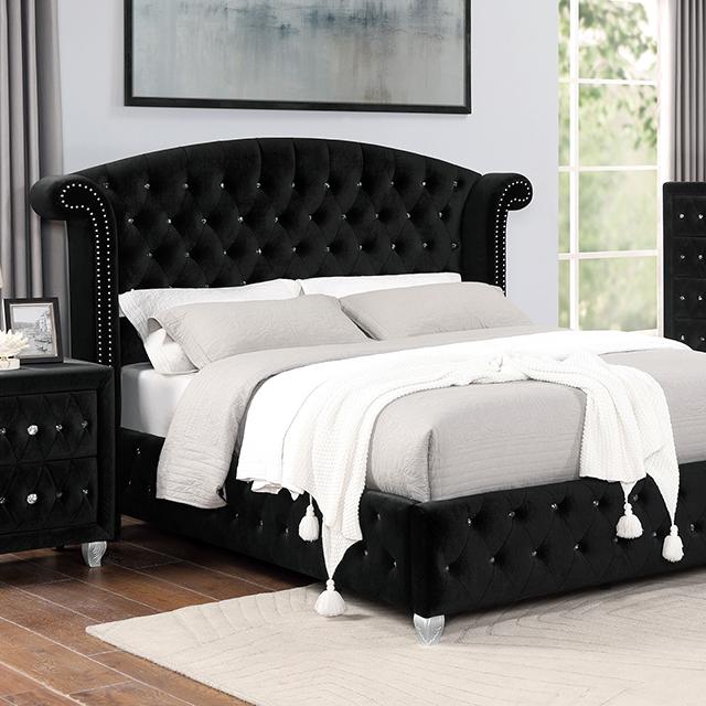 Zohar Bed Black & Pink - Dimensional Outlet Furniture (Oakland, CA)
