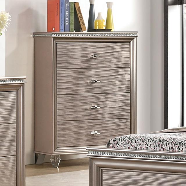 ALLIE Chest Beige & Brown - Dimensional Outlet Furniture (Oakland, CA)