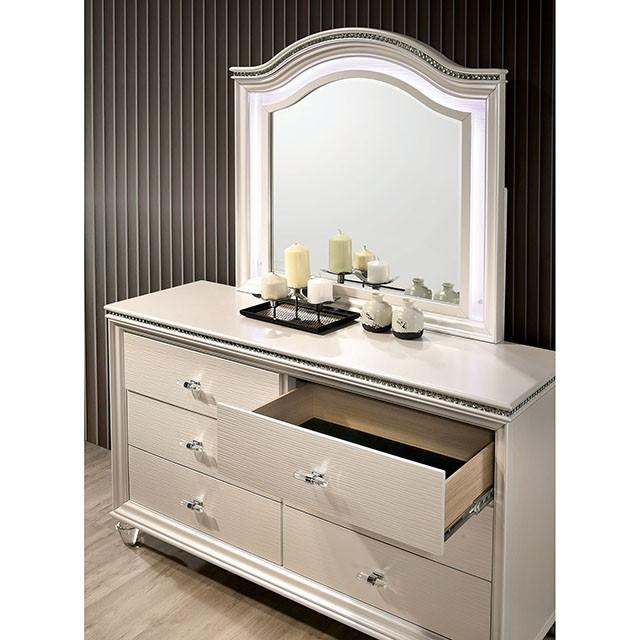 ALLIE Dresser Beige & Rose Gold - Dimensional Outlet Furniture (Oakland, CA)
