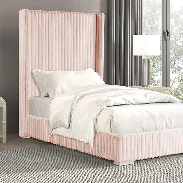 Cadwell Bed Black, Grey, Pink & White - Dimensional Outlet Furniture (Oakland, CA)