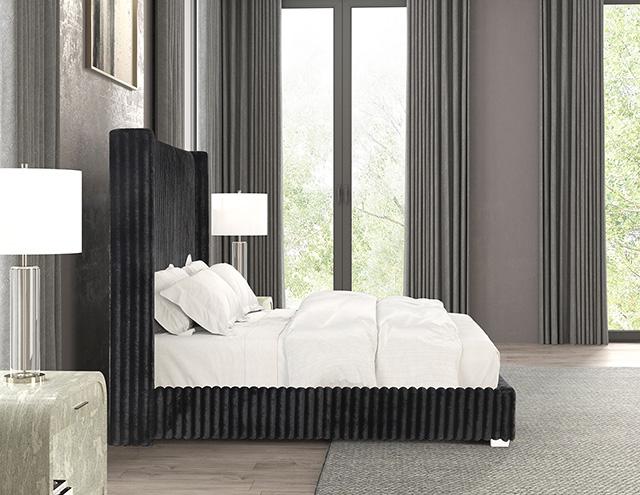 Cadwell Bed Black, Grey, Pink & White - Dimensional Outlet Furniture (Oakland, CA)
