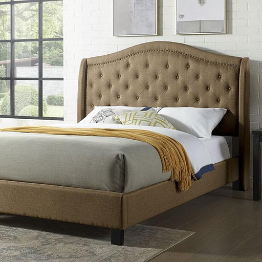 Carly Cal.King, E.King, Full, & Queen Bed Grey & Brown - Dimensional Outlet Furniture (Oakland, CA)