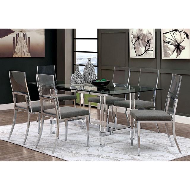 Casper 7 Pc Dining Table Set Chrome - Dimensional Outlet Furniture (Oakland, CA)